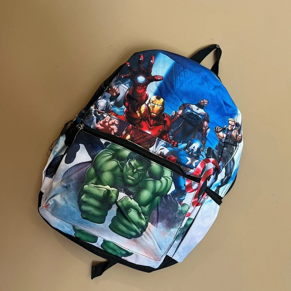 Marvel Avengers Kids Backpack Blue Multicolor Iron Man Hulk Captain America Thor